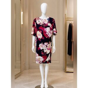 FLIRTY LOW MAINTENANCE NAVY FLORAL DRESS XL